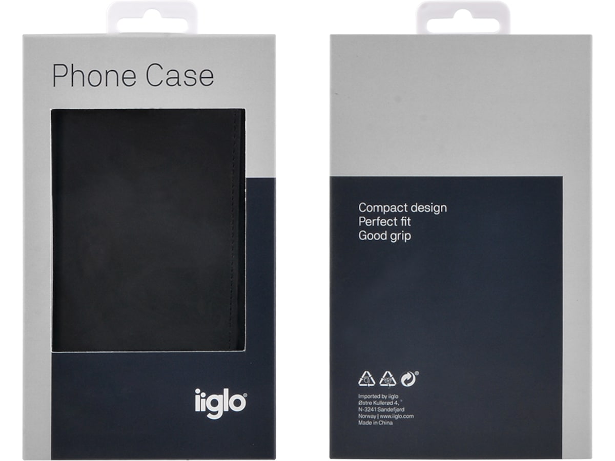 iiglo iPhone 12 / 12 Pro Plånboksfodral (svart) Mobilskal