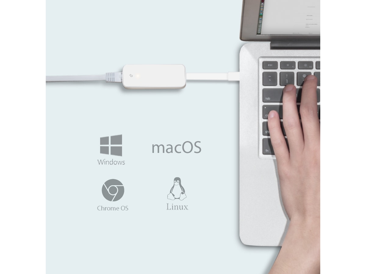 TP-Link UE300C USB-C till Ethernet adapter (vit) Nätverkskort