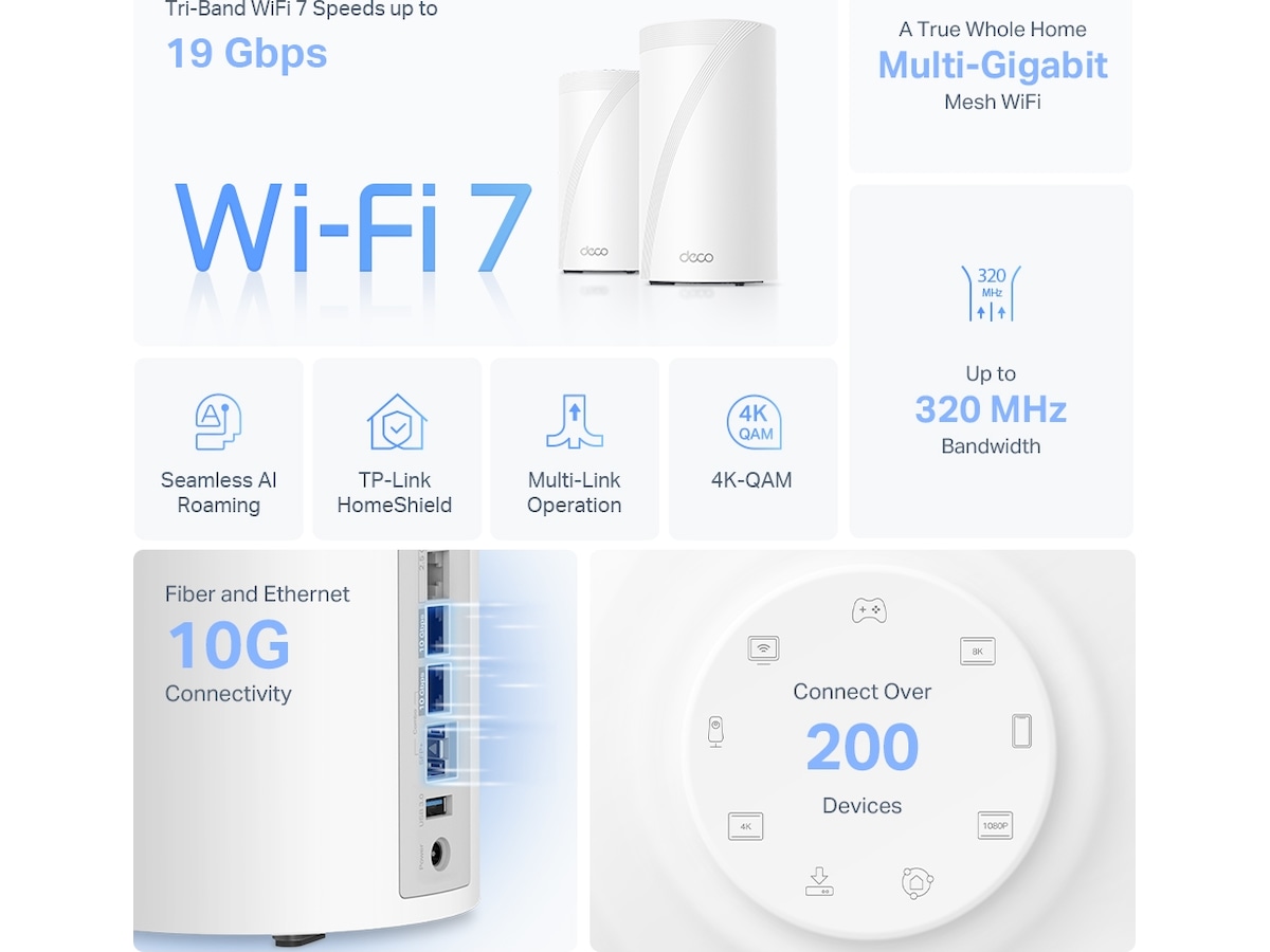 TP-Link Deco BE85 Wi-Fi 7 Mesh 2-pack Router