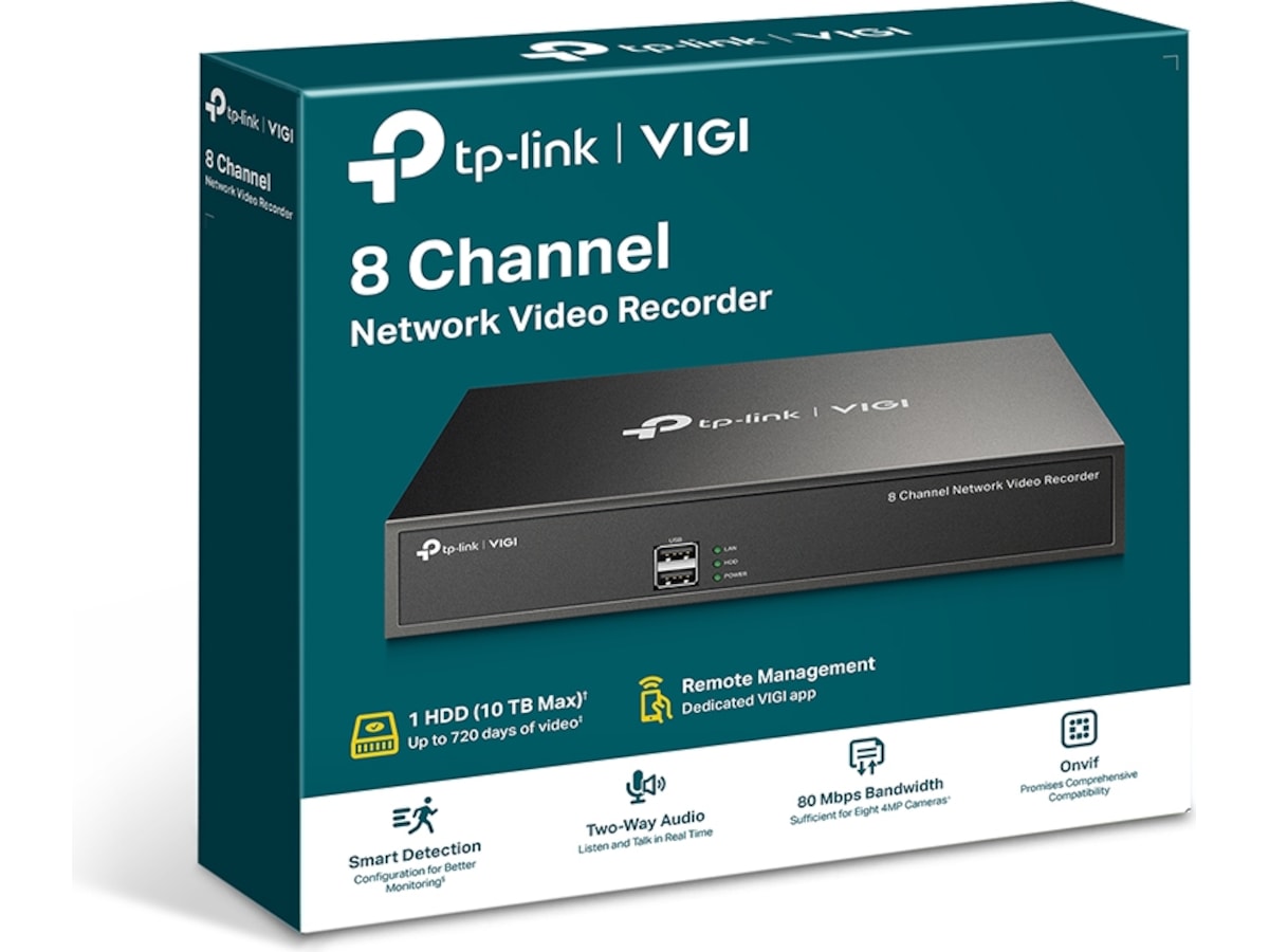 TP-Link VIGI NVR1008H Network video recorder Tillbehör till övervakningskameror
