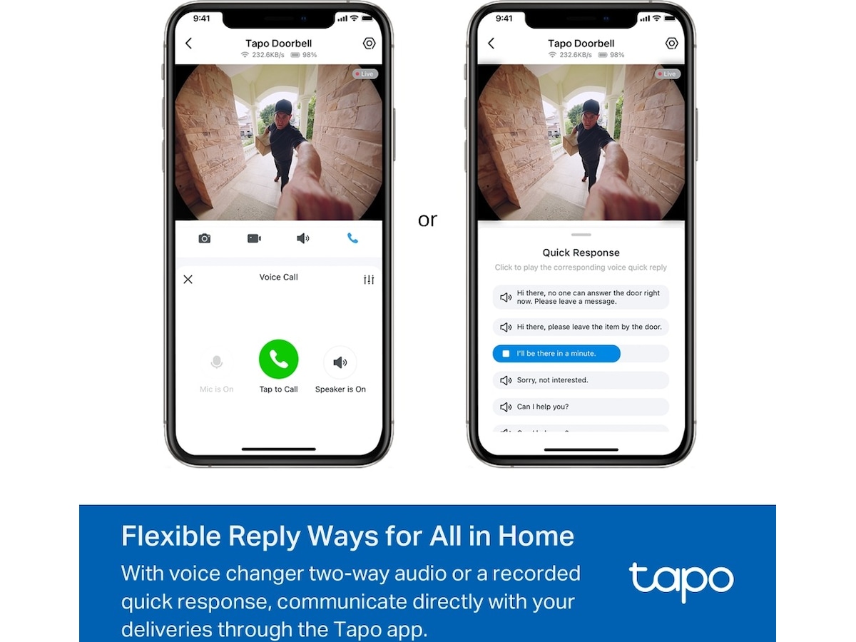 TP-Link Tapo D235 dörrklockakamera Ringklockor