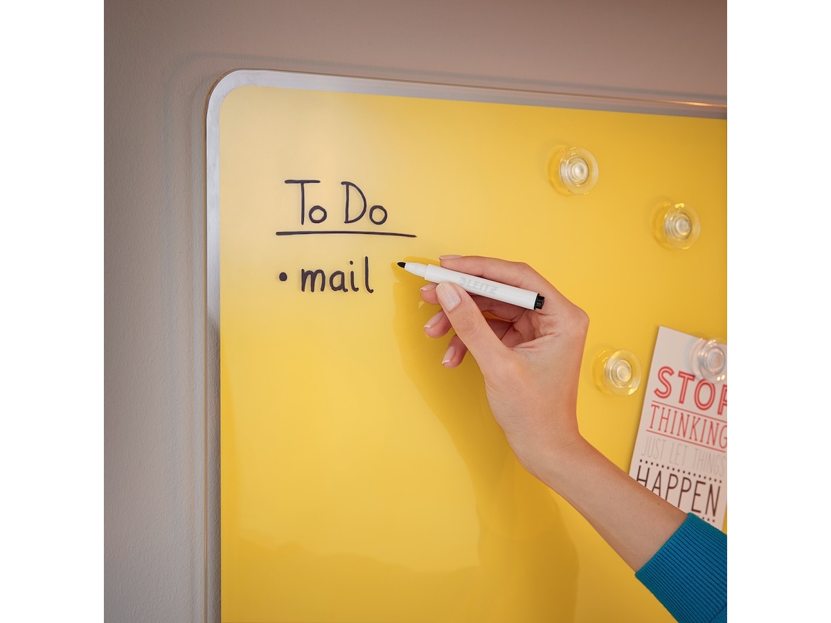 Leitz Cosy Glastavla - magnetisk whiteboard 80x60 cm - varm gul Whiteboards