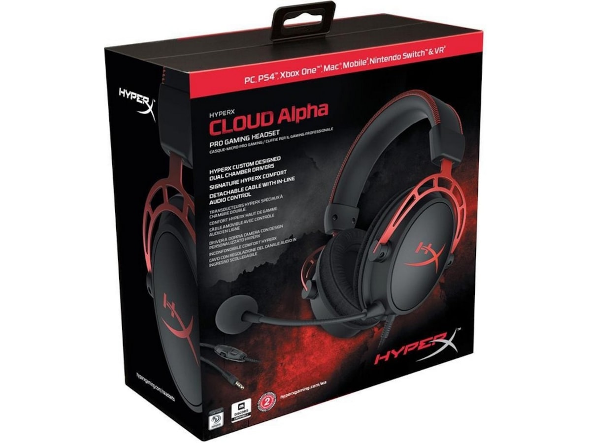 HyperX Cloud Alpha Gaming Headset (svart/röd) Gamingheadset