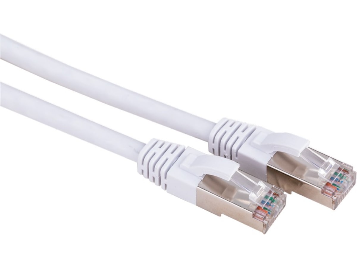 Nätverkskabel Cat6a vit 0,3m Nätverkskablar