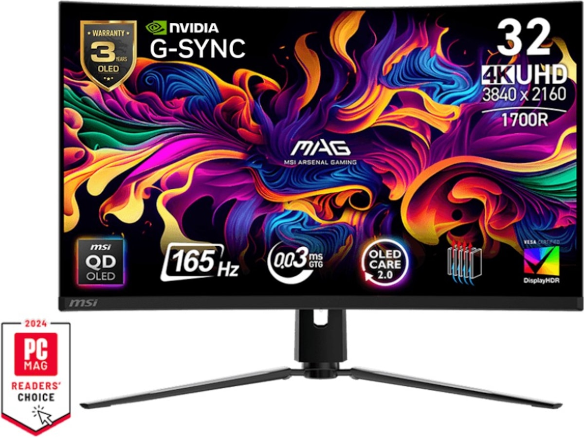 MSI 32" 4K curved gamingskärm MAG 321CUP QD-OLED Gamingskärmar