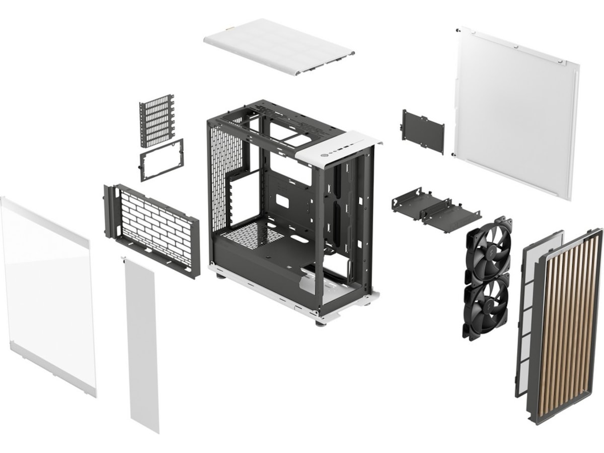 Fractal North Chalk White TG Clear Tint Mid Tower Midi tower