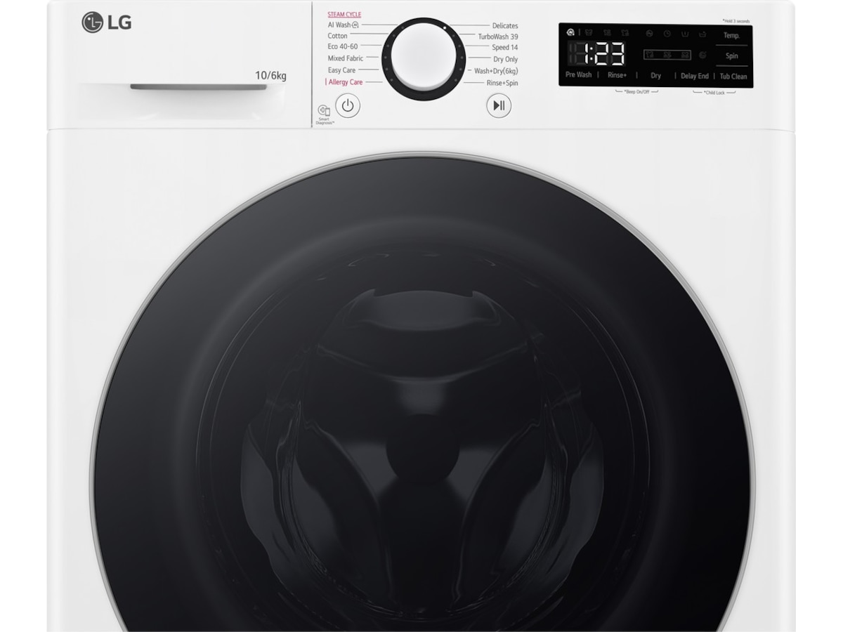 LG F4Y5RRP1WY tvätt-/torrkombimaskin (vit) Kombinerad tvättmaskin och torktumlare