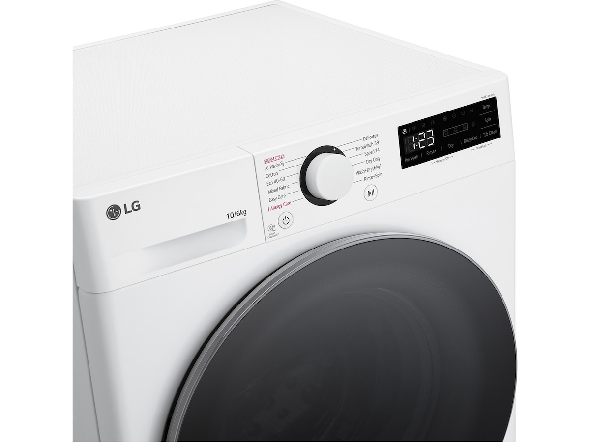 LG F4Y5RRP1WY tvätt-/torrkombimaskin (vit) Kombinerad tvättmaskin och torktumlare