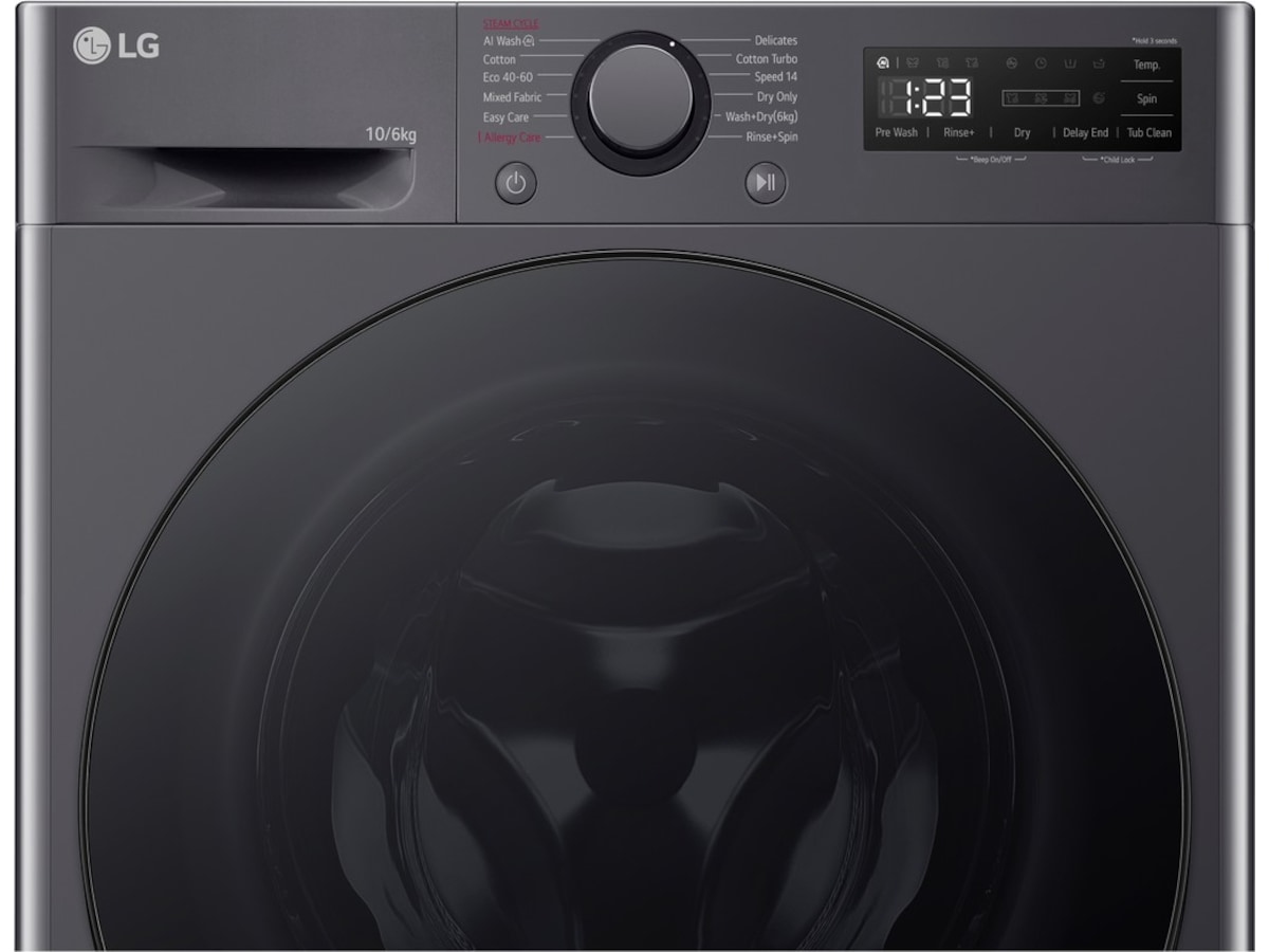 LG F4Y5RRPYJ tvätt-/torrkombimaskin (svart) Kombinerad tvättmaskin och torktumlare