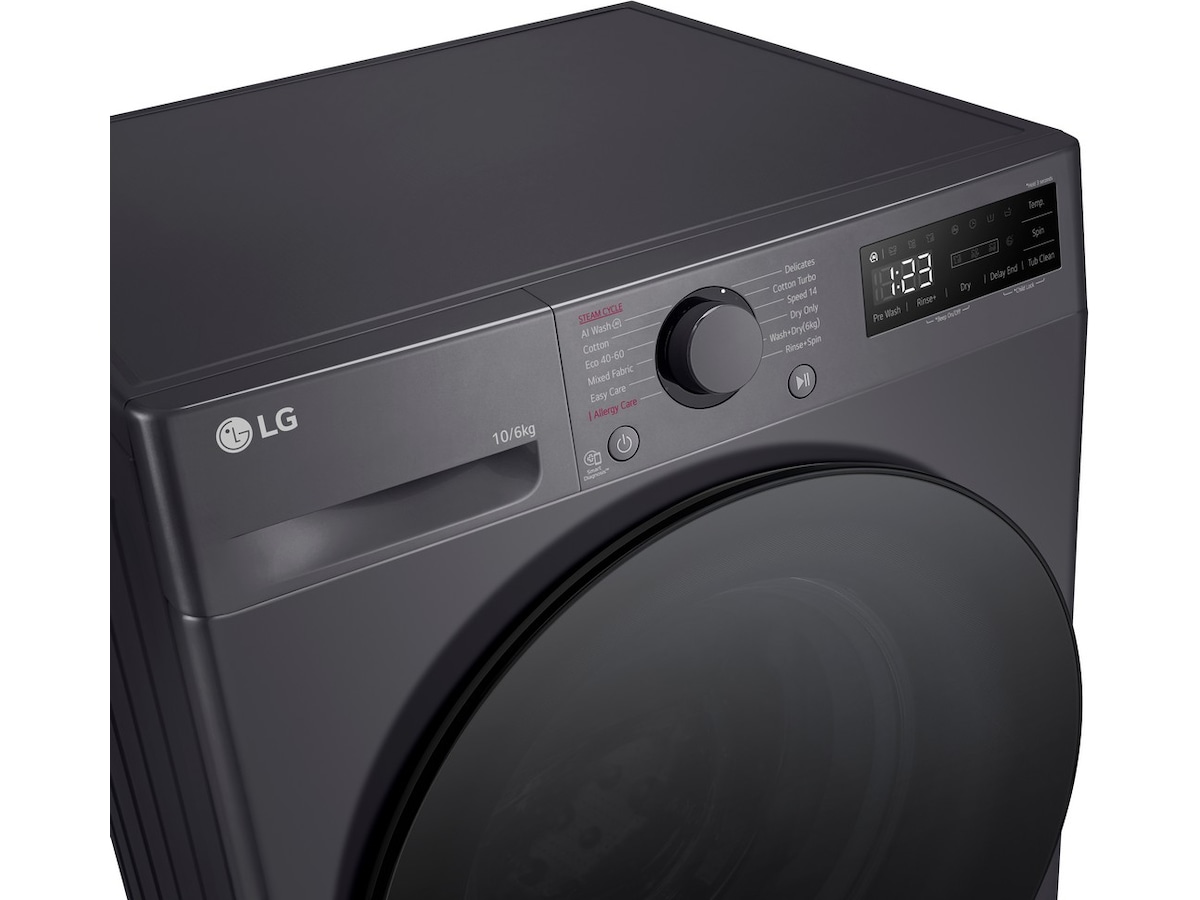 LG F4Y5RRPYJ tvätt-/torrkombimaskin (svart) Kombinerad tvättmaskin och torktumlare