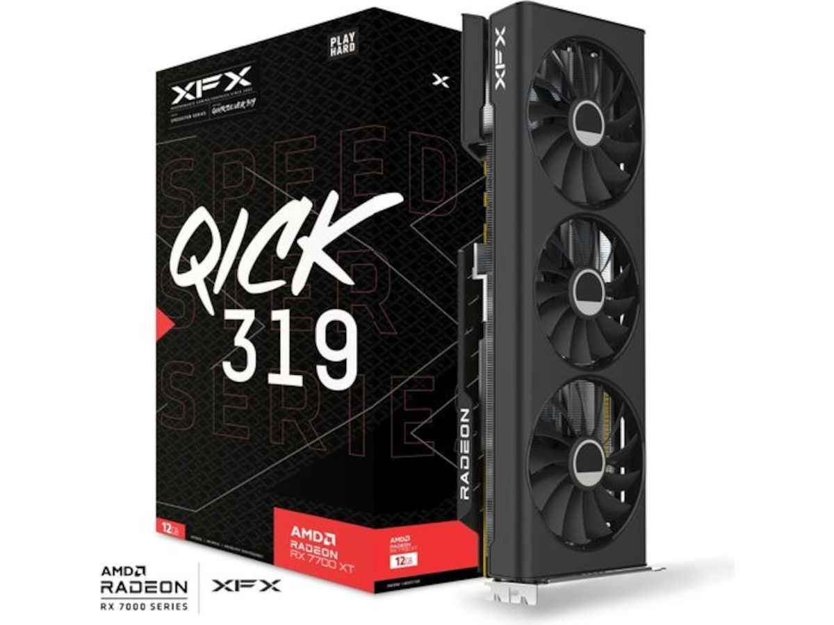 XFX Speedster QICK 319 Radeon RX 7700 XT Black Grafikkort