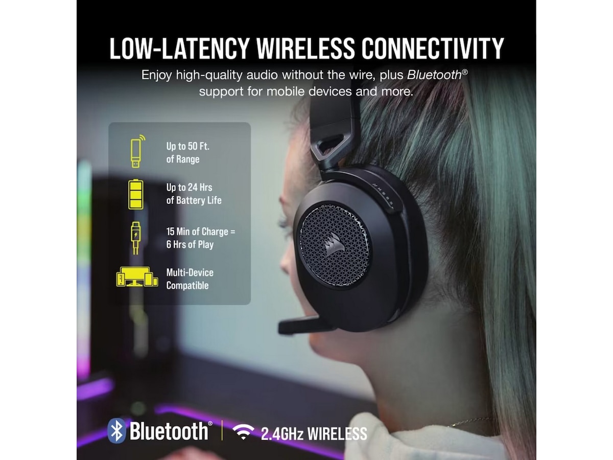 Corsair HS65 Trådlöst Headset (svart) Gamingheadset