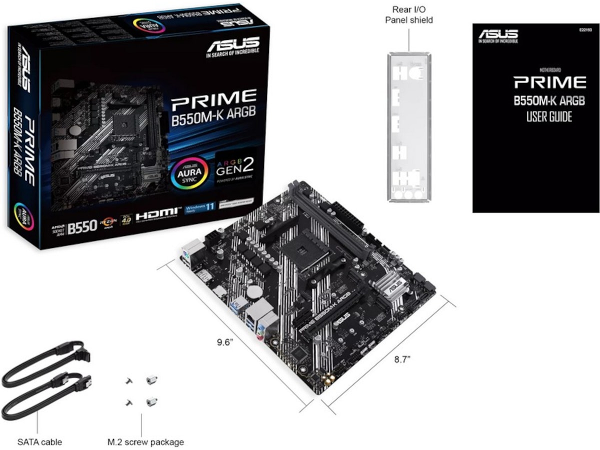 ASUS PRIME B550M-K ARGB Moderkort AMD Socket