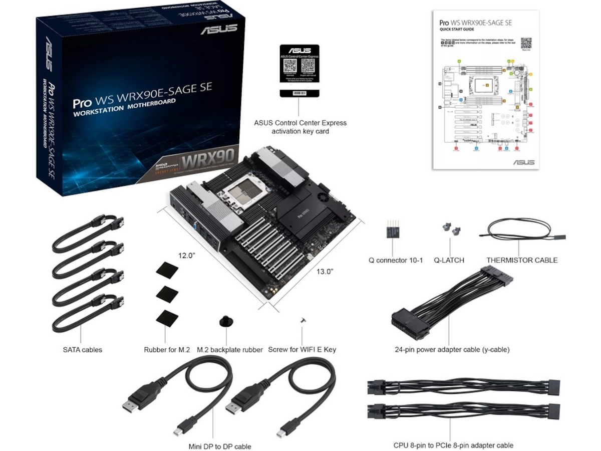 ASUS Pro WS WRX90E-SAGE SE Moderkort AMD Socket