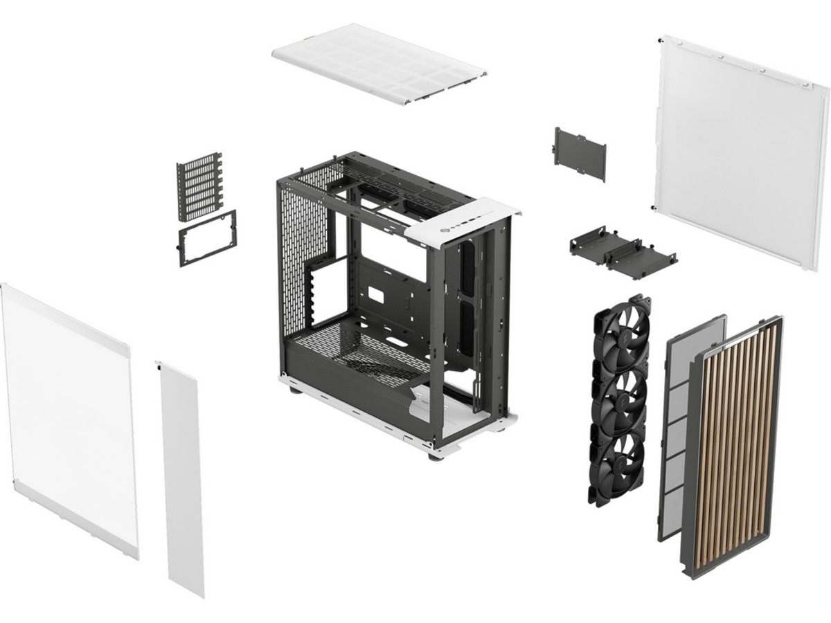 Fractal Design North XL TG Clear Mid Tower (vit) Midi tower