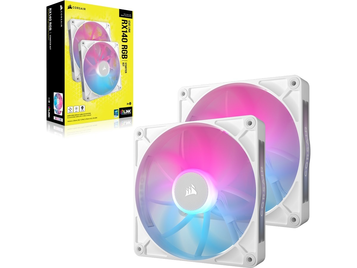 Corsair iCUE Link RX140 RGB Fläkt 2pk (vit) Fläkt