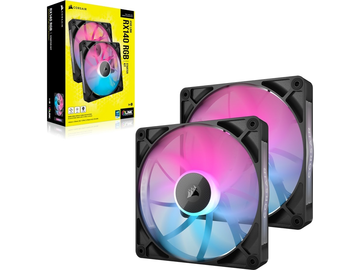 Corsair iCUE Link RX140 RGB Fläkt 2pk (svart) Fläkt