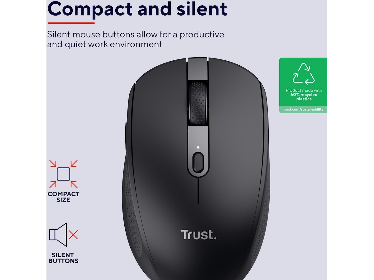 Trust Ozaa Trådlös mus Mus