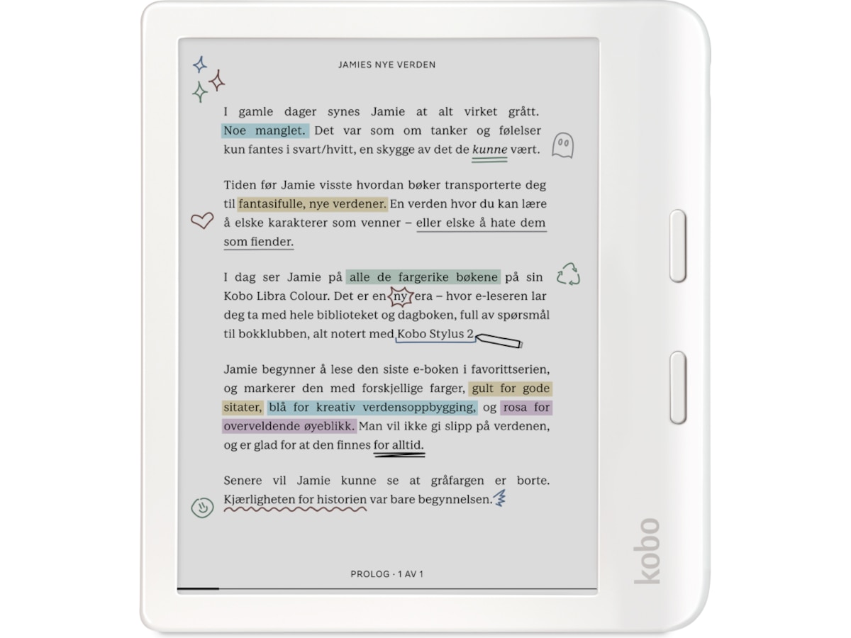 Kobo Libra Colour 7" 32GB (vit) E-bokläsare