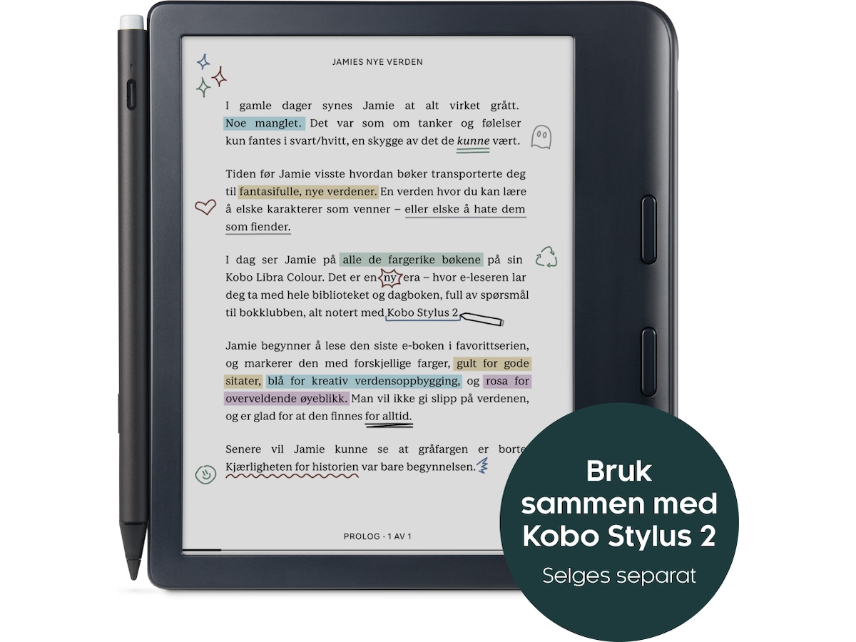 Kobo Libra Colour 7" 32GB (vit) E-bokläsare