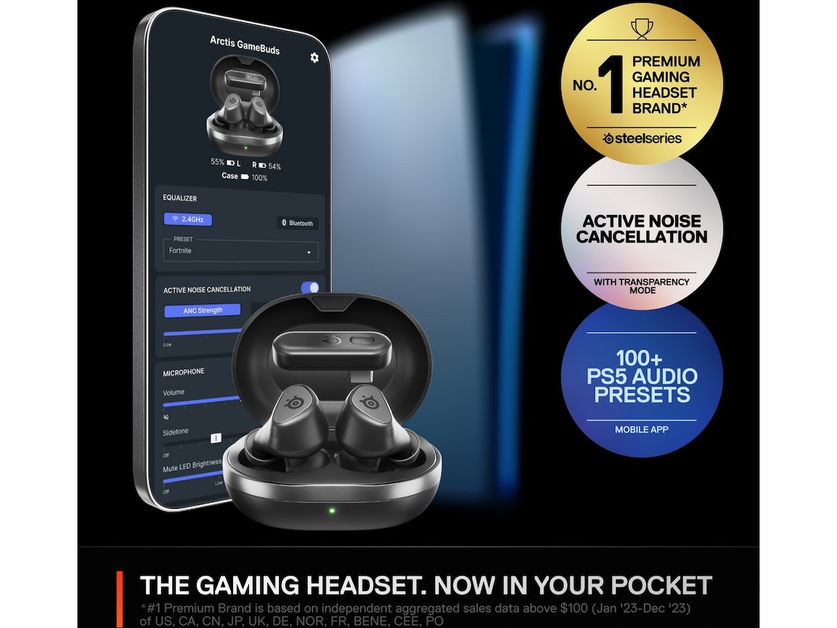 SteelSeries Arctis GameBuds Trådlösa Hörlurar PS5 (svart) Gamingheadset
