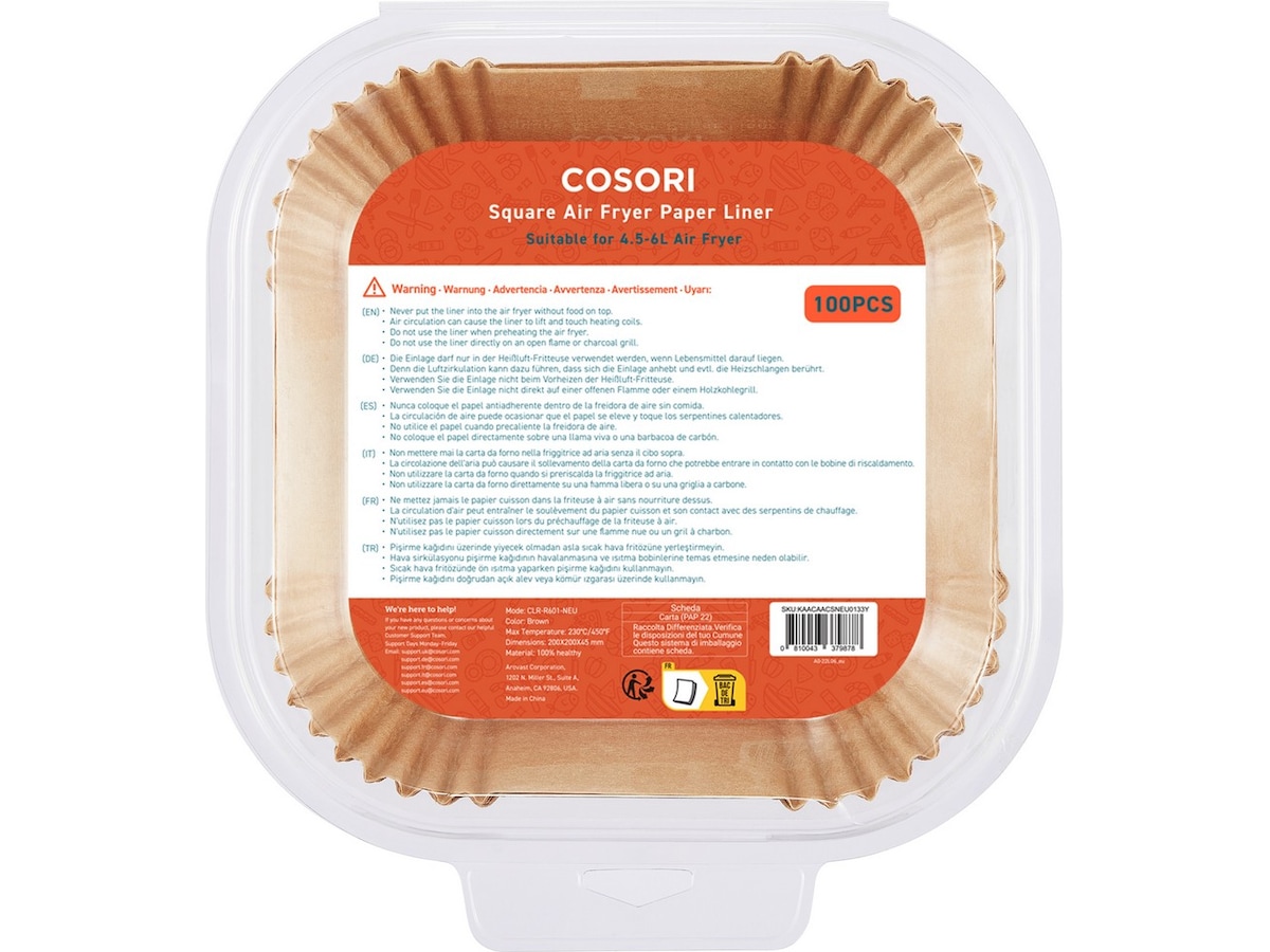 Cosori Airfryer Bakpapper Square 100pk Tillbehör till airfryer