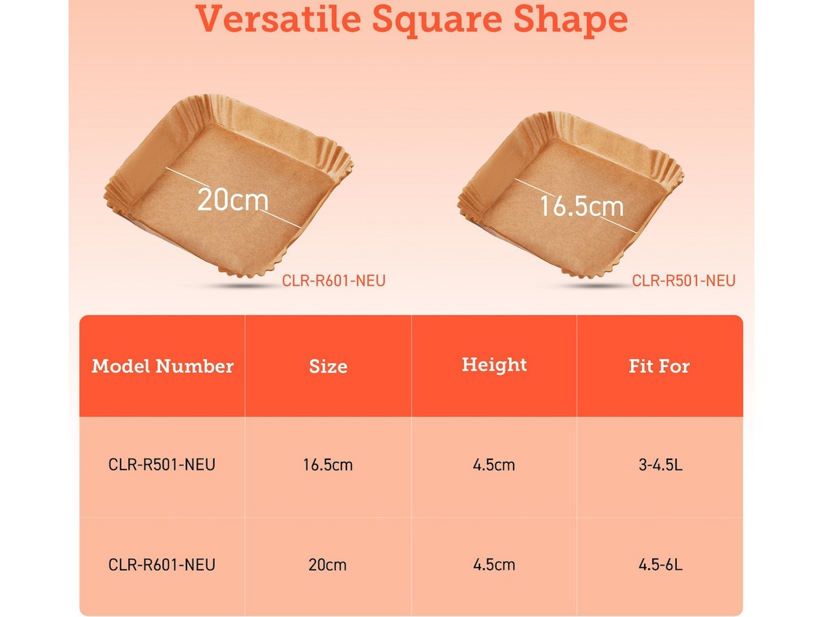 Cosori Airfryer Bakpapper Square 100pk Tillbehör till airfryer