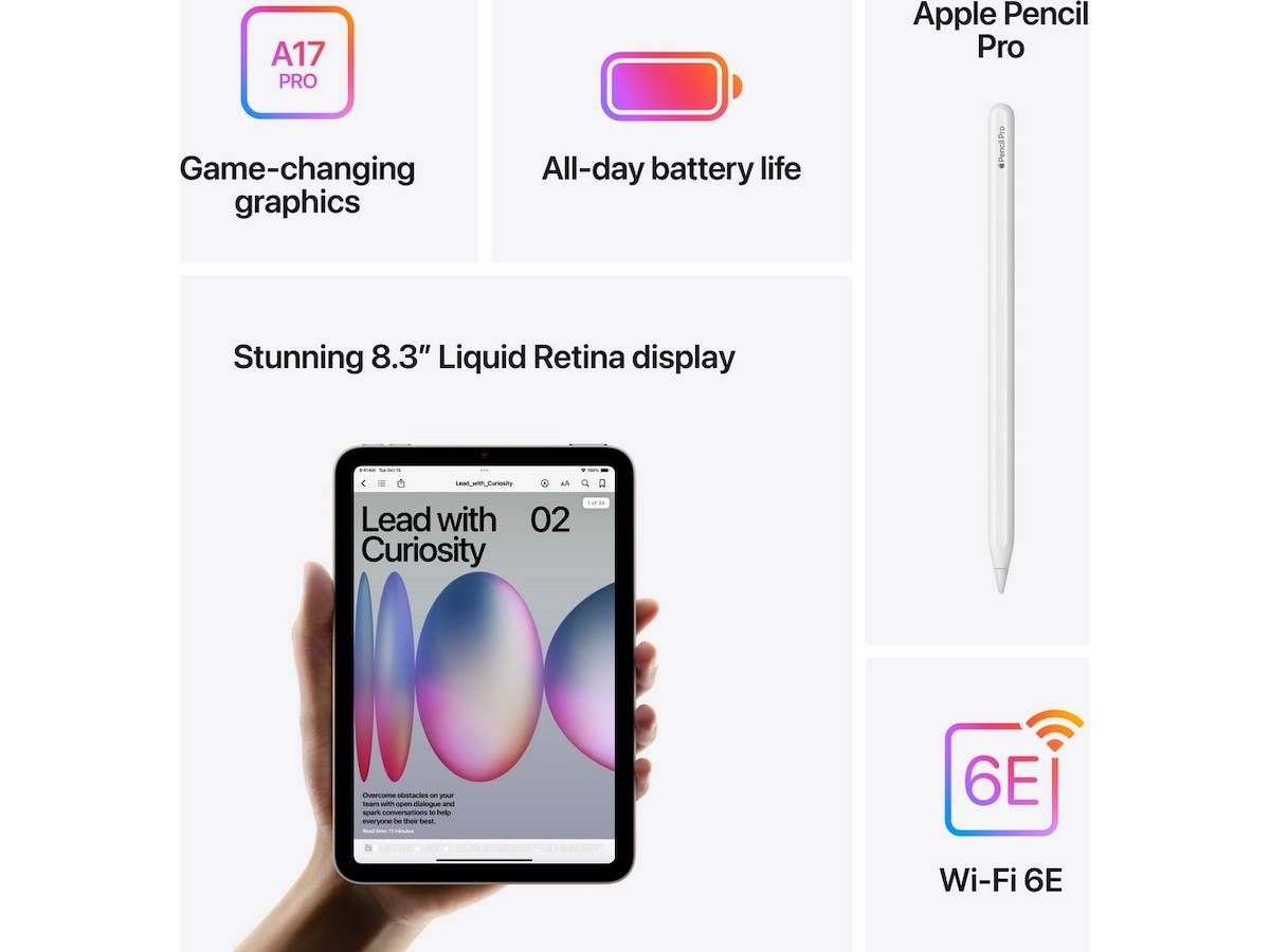 iPad mini (2024) 512GB WiFi (rymdgrå) Surfplattor