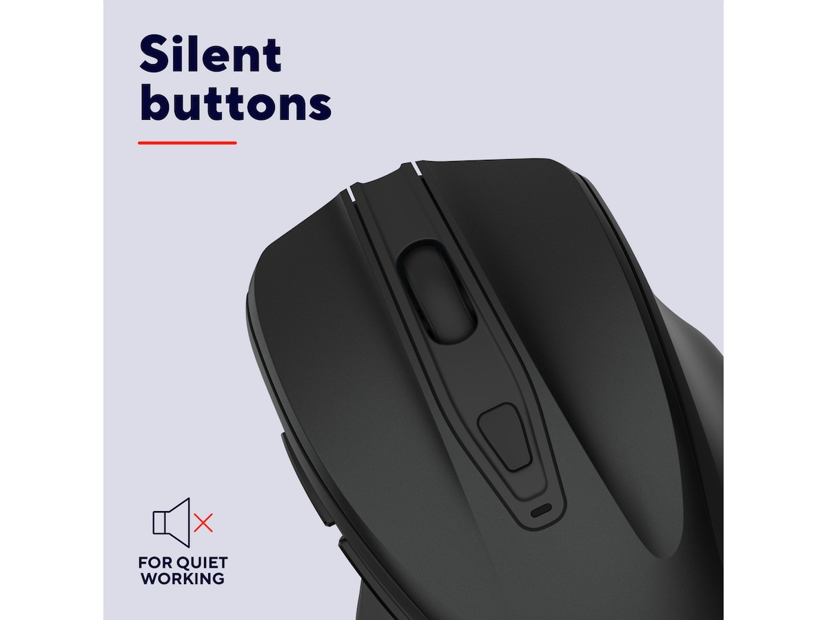 Trust Nito Silent trådlös mus (svart) Mus