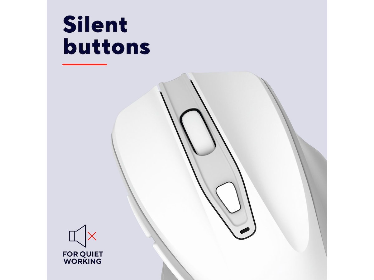 Trust Nito Silent trådlös mus (vit) Mus