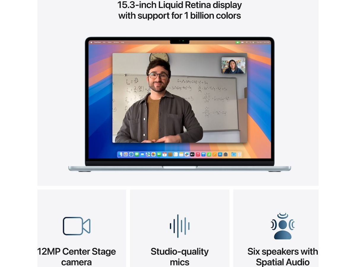 MacBook Air 15" M4 (2025) 256GB (himmelsblå) -B-Grade Demo bärbara datorer