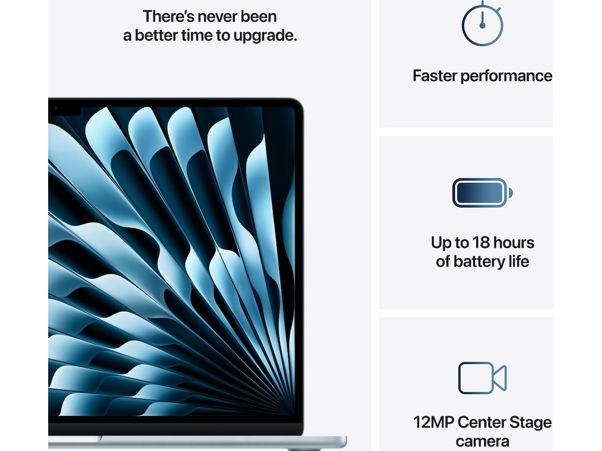 MacBook Air 15" M4 (2025) 256GB (himmelsblå) -B-Grade Demo bärbara datorer