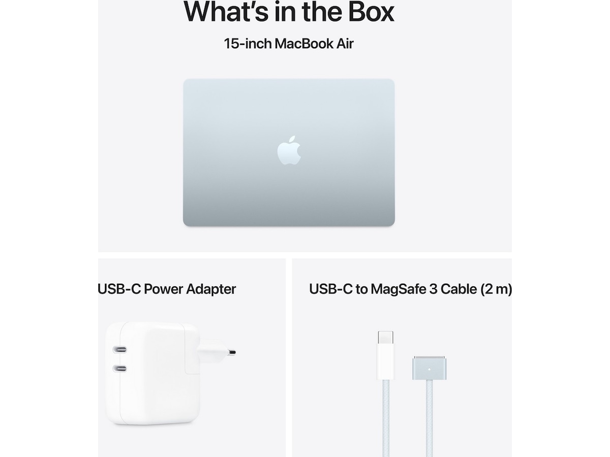 MacBook Air 15" M4 (2025) 256GB (himmelsblå) -B-Grade Demo bärbara datorer