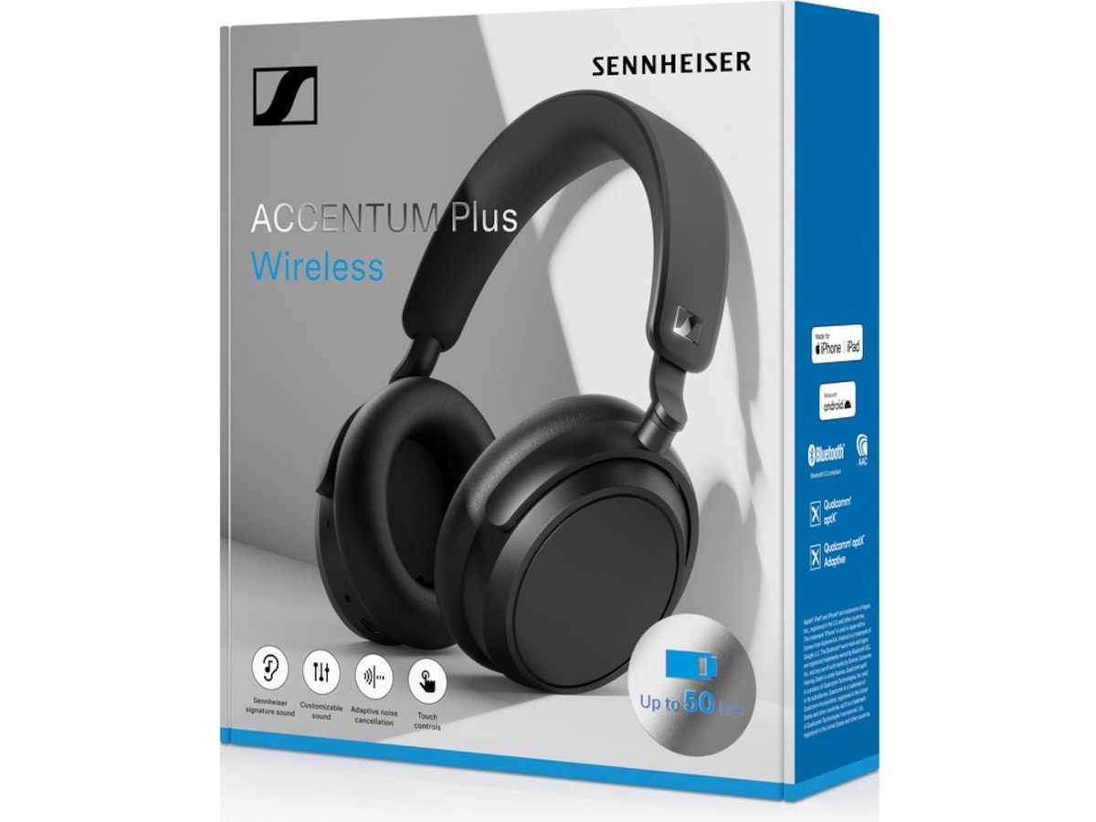 Sennheiser ACCENTUM Plus trådlösa hörlurar, On-Ear (svart) Hörlurar
