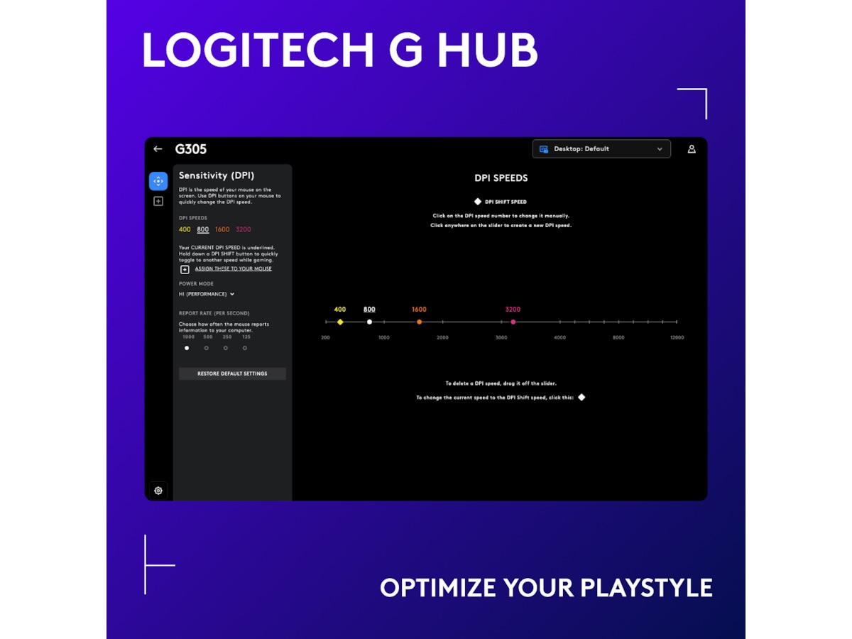Logitech G305 Lightspeed Trådlös Gamingmus (vit) Gamingmus