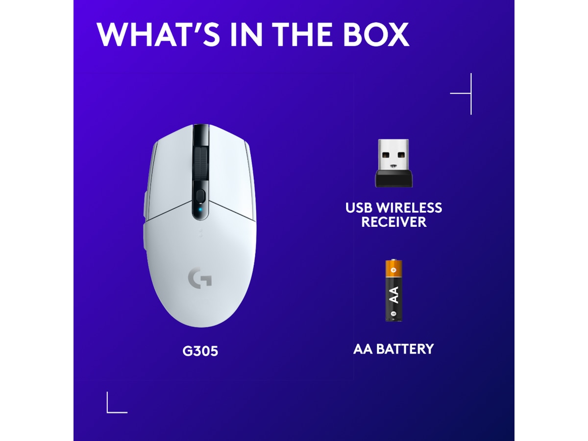 Logitech G305 Lightspeed Trådlös Gamingmus (vit) Gamingmus