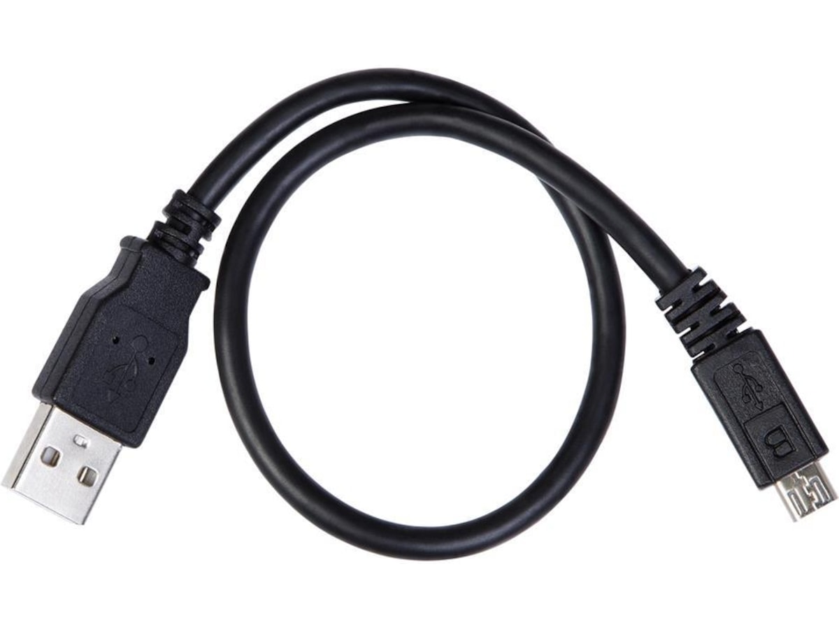 USB-A till USB Micro-B kabel 0,3m (svart) USB-kablar