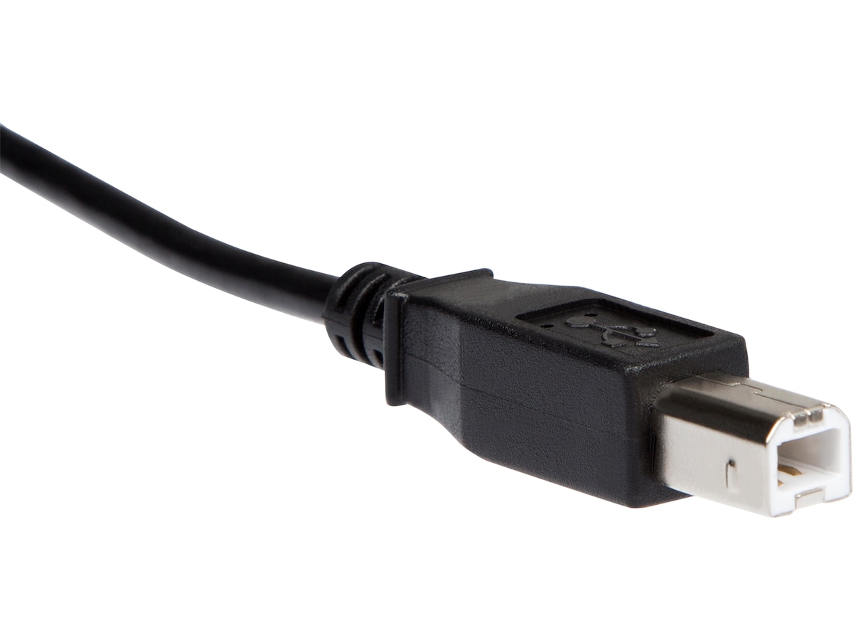 USB-C till USB-B kabel 2m (svart) USB-kablar