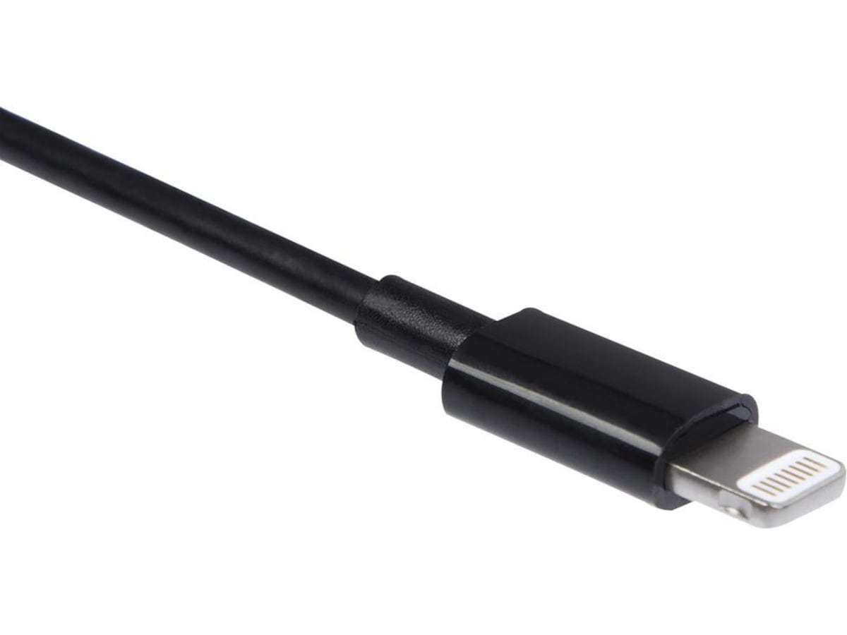 USB A 2.0 male to Lightning male kabel svart 2m USB-kablar