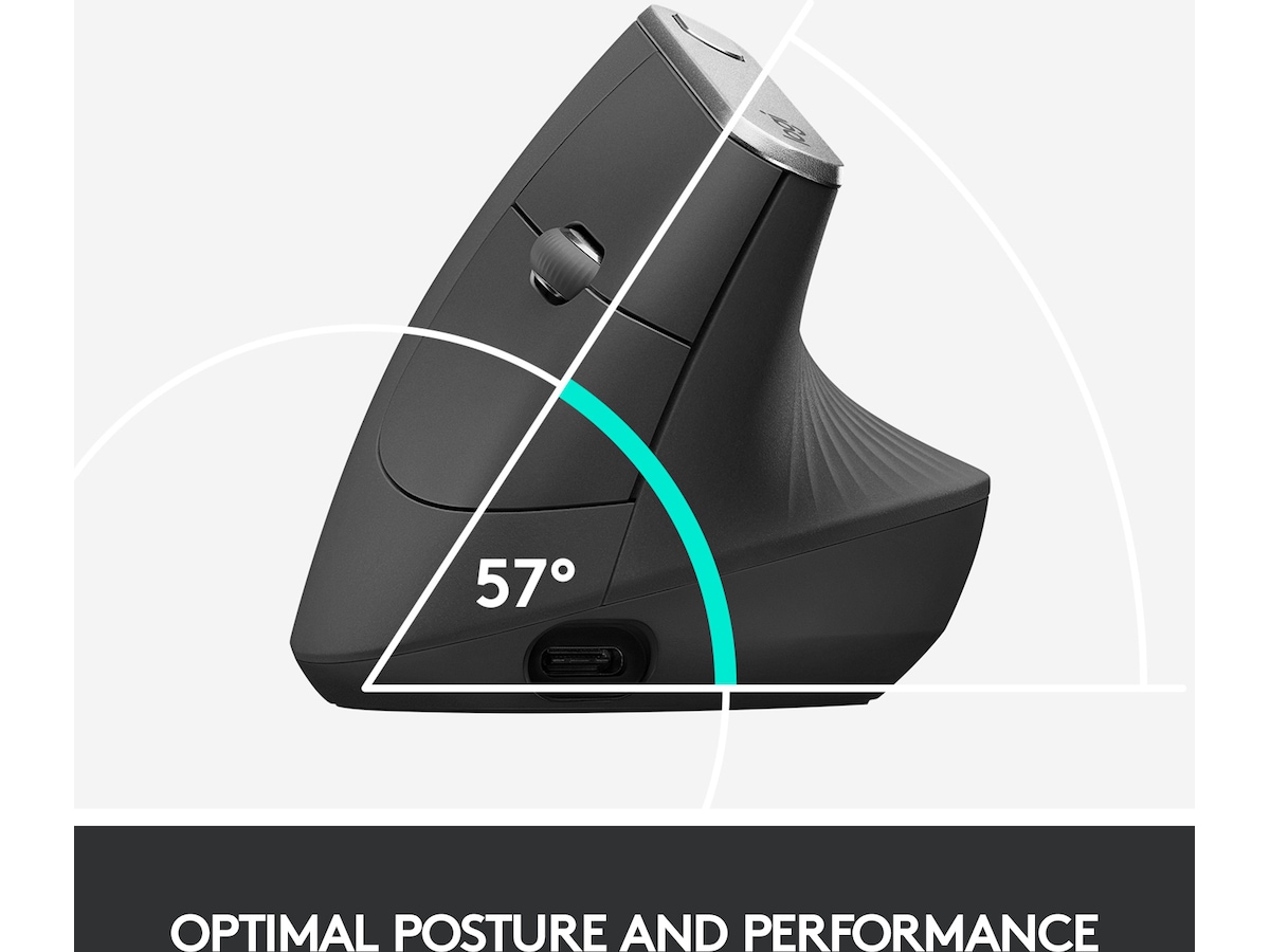 Logitech MX Vertical Trådlös Bluetooth Mus Ergonomi