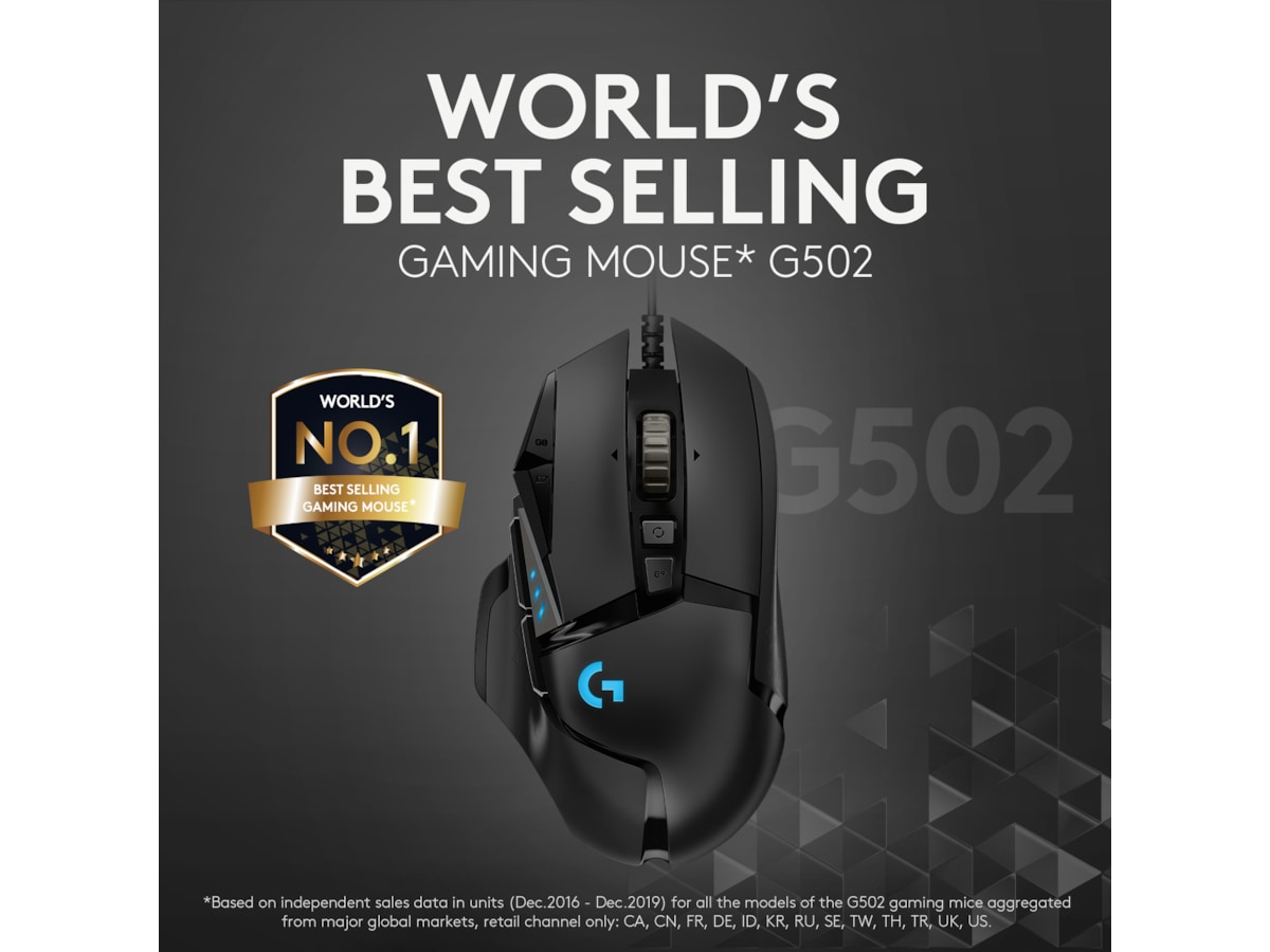 Logitech G502 HERO Gamingmus (svart) Gamingmus