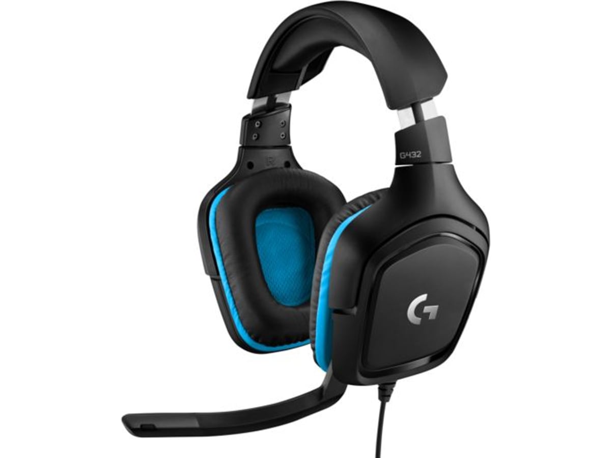 Logitech G432 Gamingheadset (svart/blå) Gamingheadset