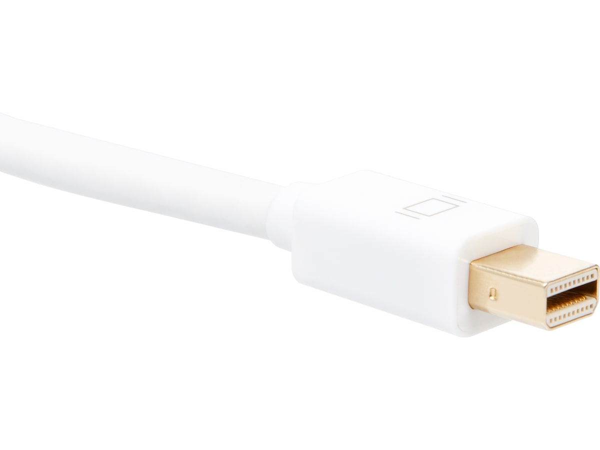 MiniDP till Displayport kabel 1m (vit) Skärmkablar