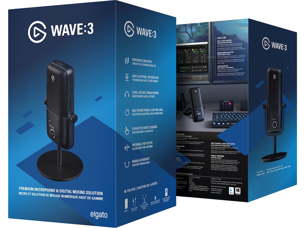 Elgato Wave 3 Mikrofon och Mixer Mikrofon