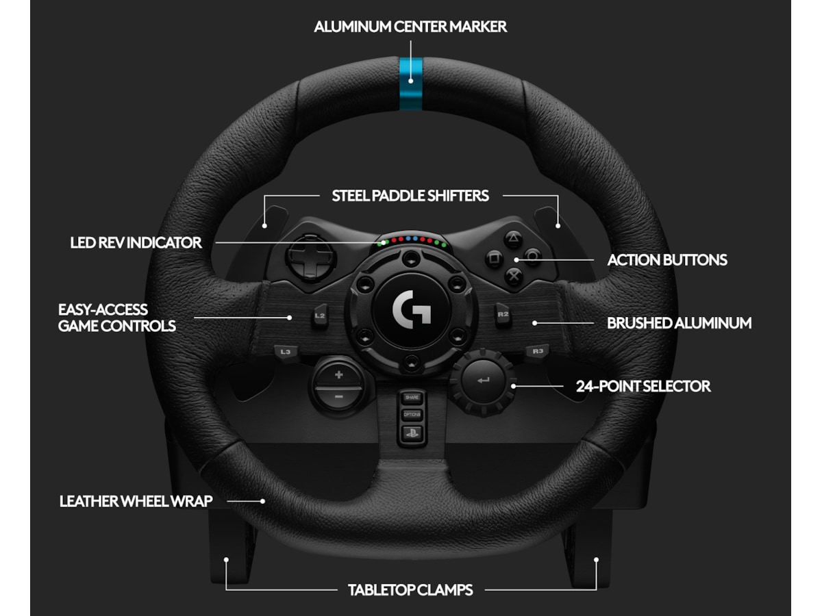 Logitech G923 Driving Force Racing PS4/PS5/PC Ratt och pedaler