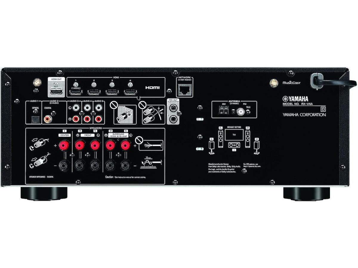 Yamaha RX-V4A receiver (svart) Receiver