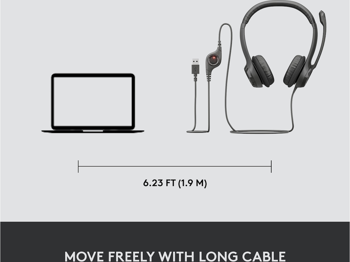 Logitech H390 USB PC Headset (svart) Headset