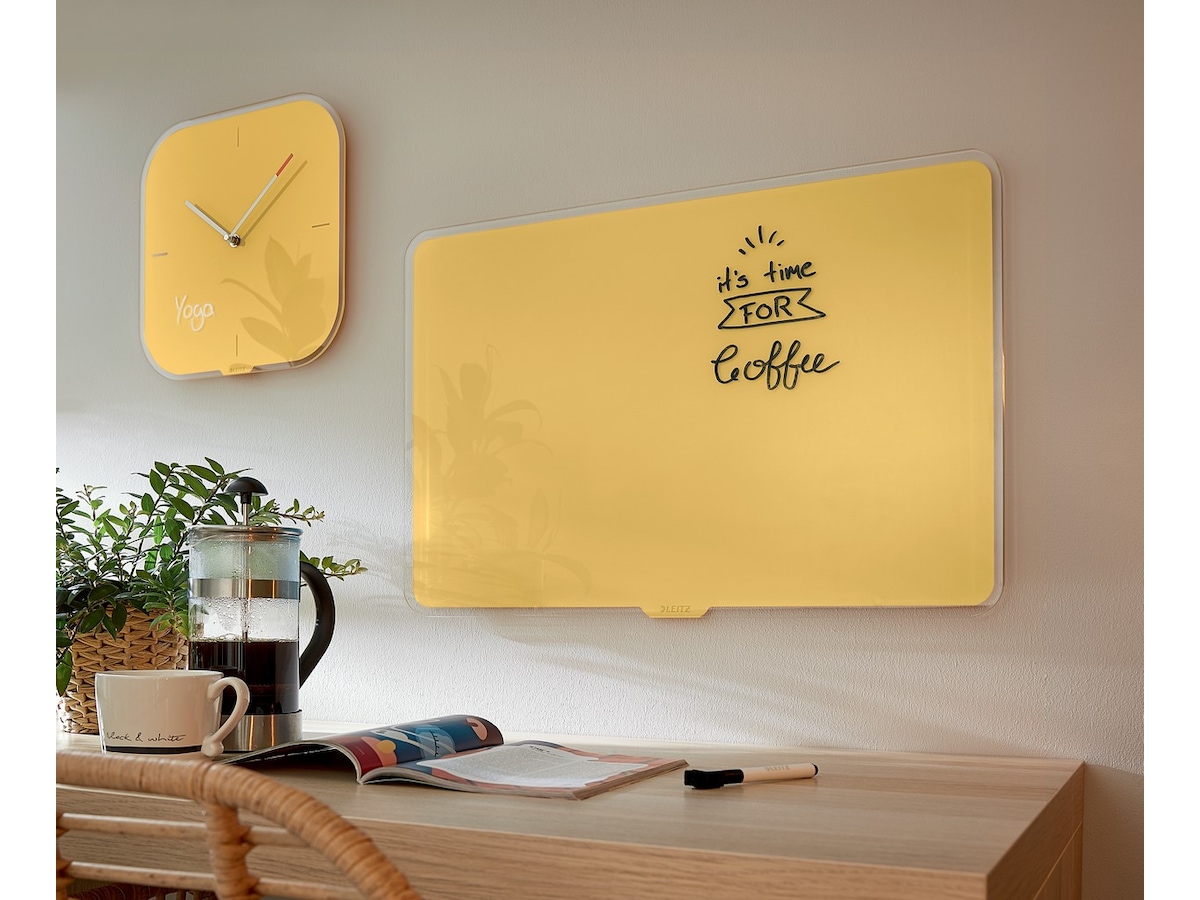 Leitz Cosy Glastavla - magnetisk whiteboard 80x60 cm - varm gul Whiteboards
