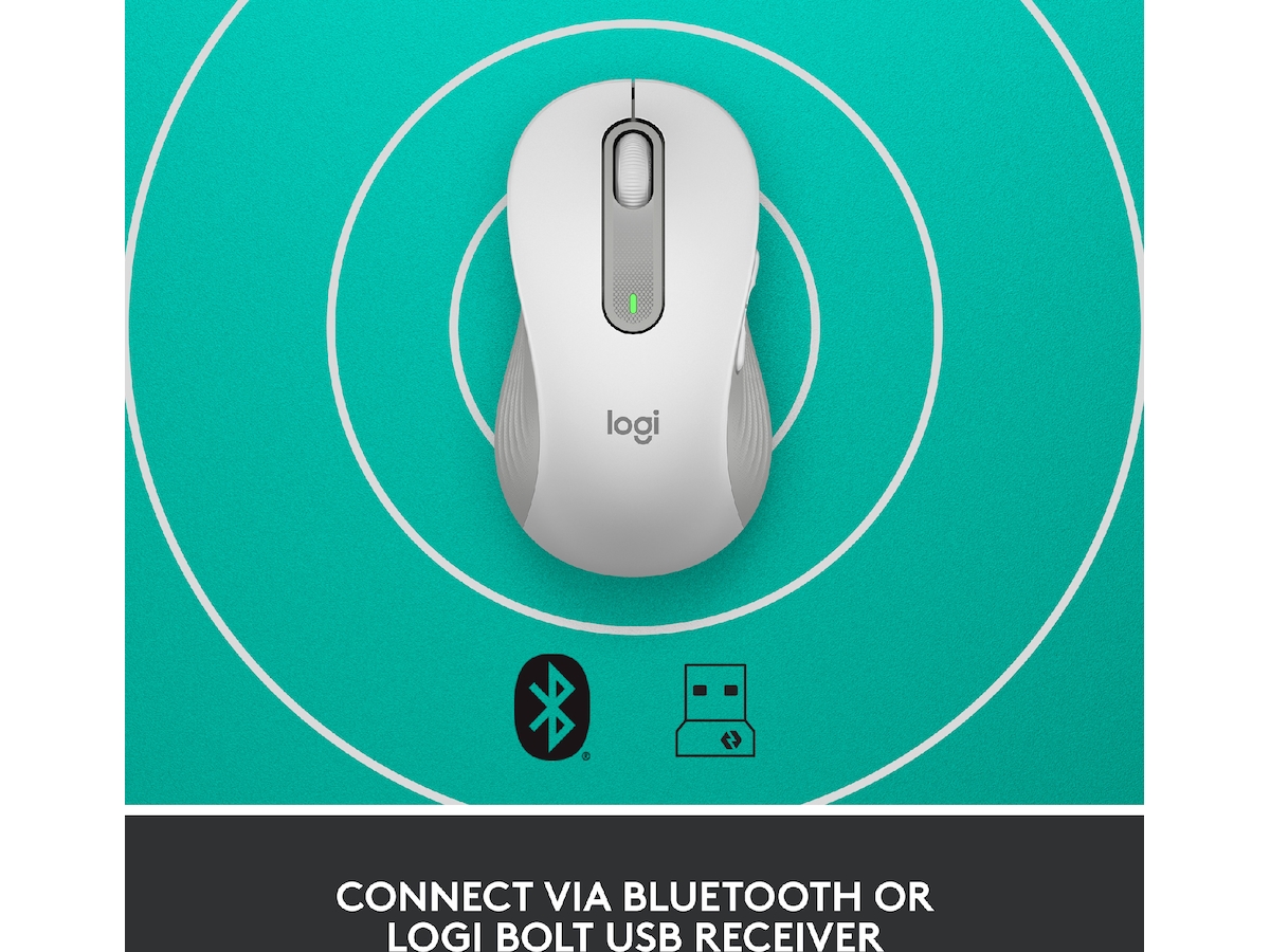 Logitech Signature M650 Large trådlös mus Offwhite Mus