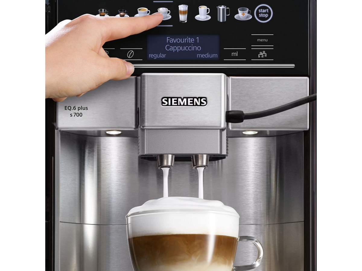 Siemens TE653M11RW EQ6 plus Espressomaskin (svart) -B-Grade Demo hem & hushåll